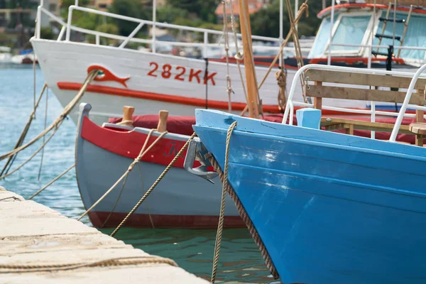 Крк Хорватия Августа 2021 Года Рыбацкие Лодки Гавани Города Крк — стоковое фото