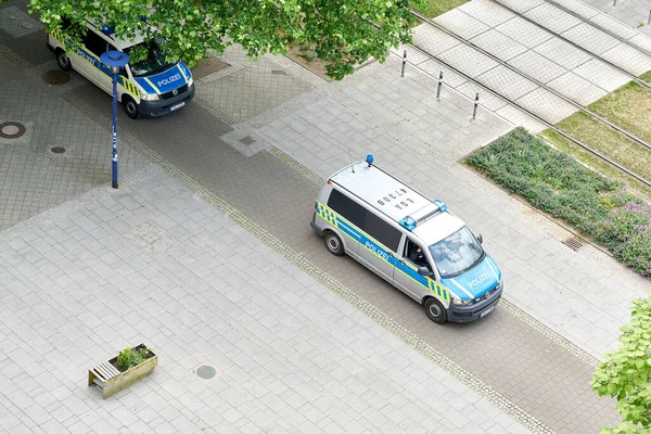 Magdeburg Alemanha Junho 2022 Presença Policial Centro Cidade Magdeburg Alemanha — Fotografia de Stock