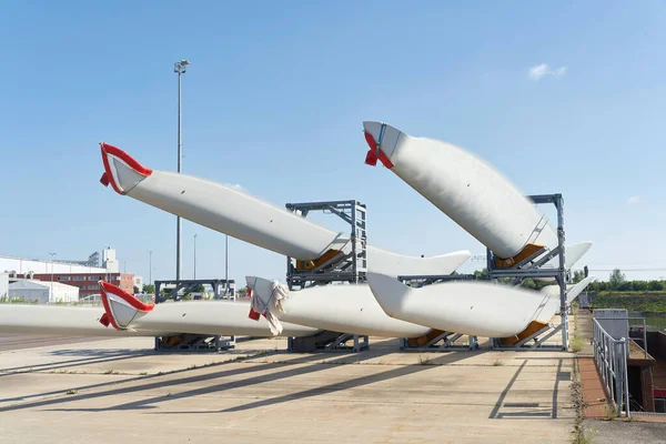 Magdeburgo Alemania Junio 2022 Patio Almacenamiento Para Palas Rotor Turbinas —  Fotos de Stock