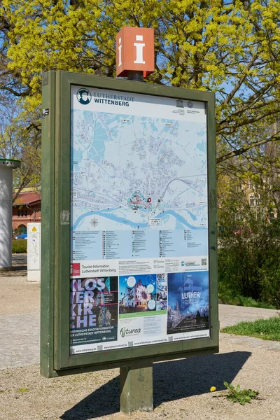 Wittenberg Germany April 2022 Tourist Information City Map Most Important — Foto de Stock