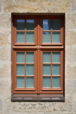 single window of a house in the city center of Magdeburg in Germany                               