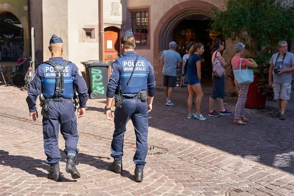 Colmar France August 2022 Increased Police Presence Security City Center — Stock Photo, Image