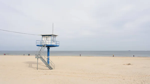 Torre Vigia Salva Vidas Praia Mar Báltico Alemão Perto Ahlbeck — Fotografia de Stock