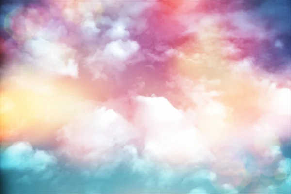 Nubes coloridas con destello de lente — Foto de Stock