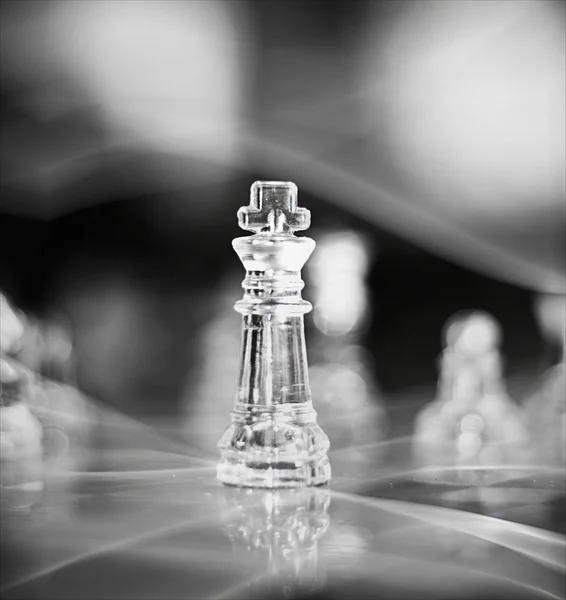 Placa de xadrez de vidro - preto e branco — Fotografia de Stock