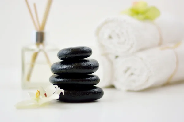 Black Spa Stones — Stock Photo, Image