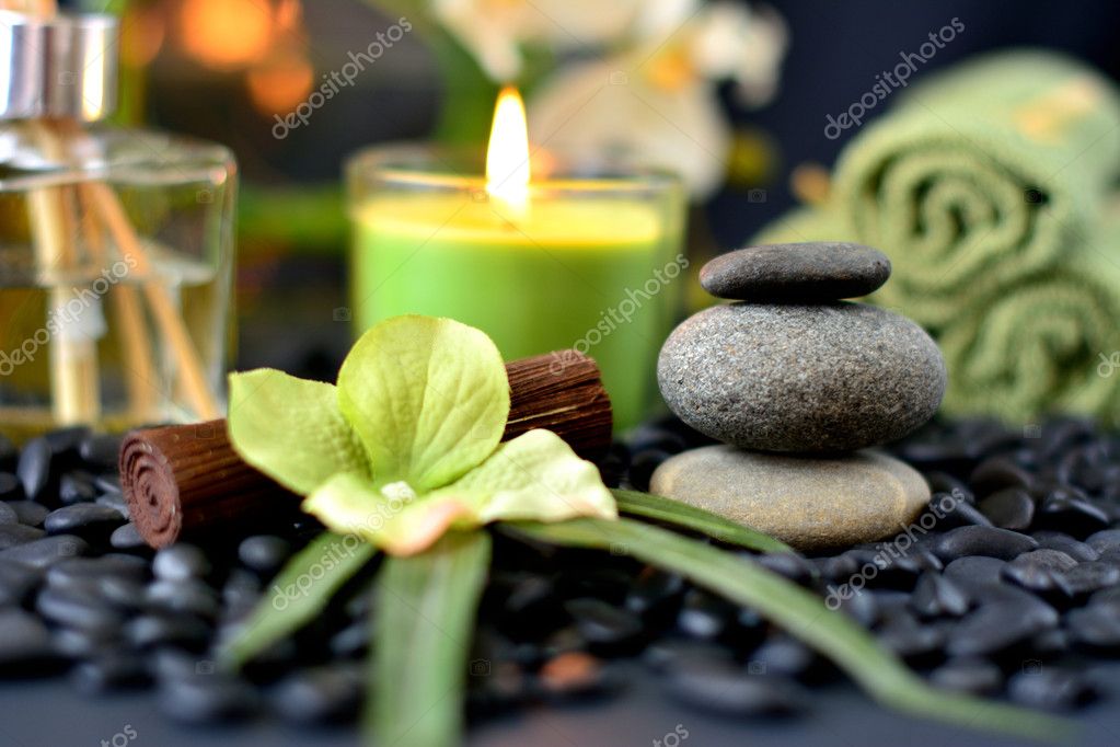 Spa Rocks & Candles — Stock Photo © smk0473 #27356241