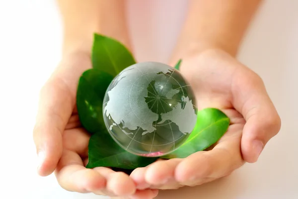 Eco mani & Globo — Foto Stock