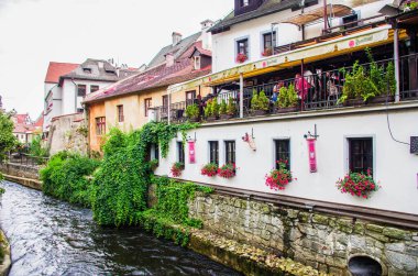 Renkli Evlerle Cesky Krumlov 'un Manzarası