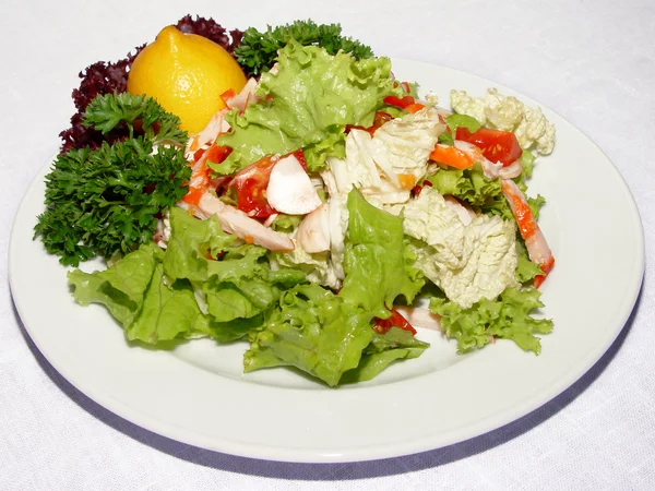 Salad with vegetable and crab — Stock Photo, Image