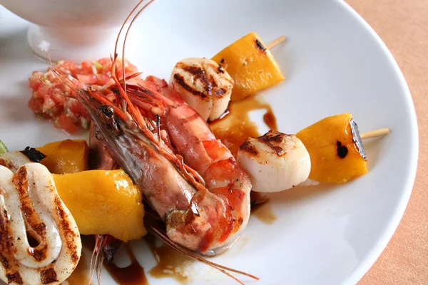 Comida do mar em grelha — Fotografia de Stock