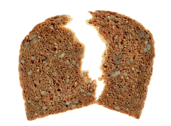 Brot mit Samen auf Weiß — Stockfoto