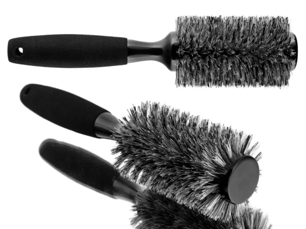 Black hairbrush set — Stock Photo, Image