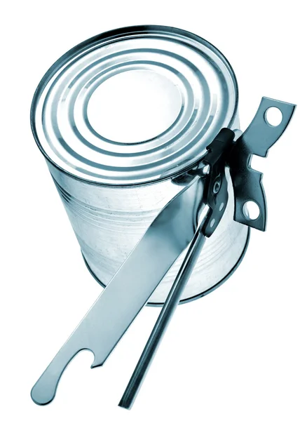 Tin with key — Stock Photo, Image