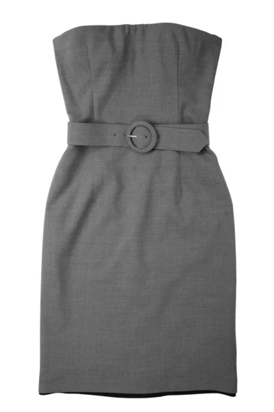 Vrouw grijze jurk — Stockfoto