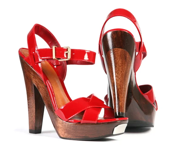 Woman red shoes — Stock Photo, Image