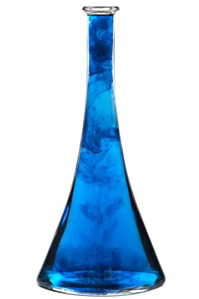 Fles met blauwe vloeistof — Stockfoto