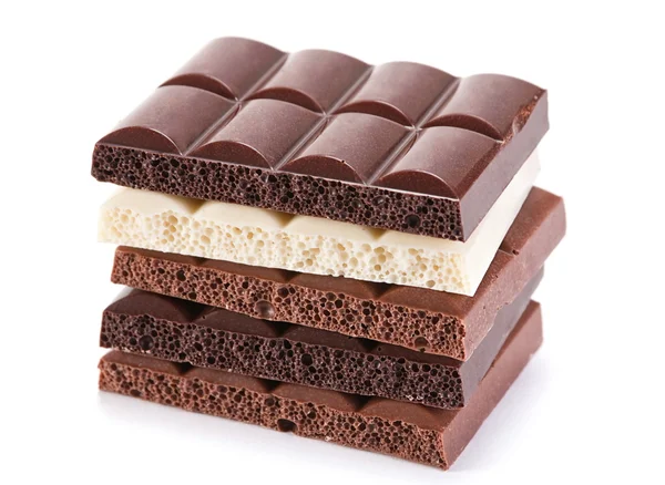 Aerated chocolate on white — Stock Photo, Image