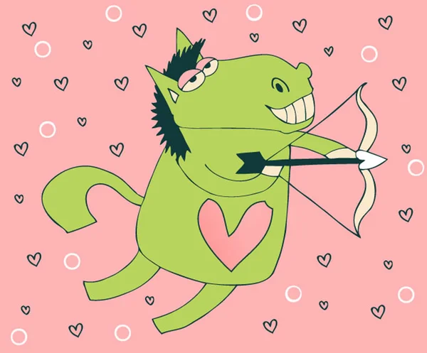 Paard - Aftelkalender voor Valentijnsdag — Stockvector