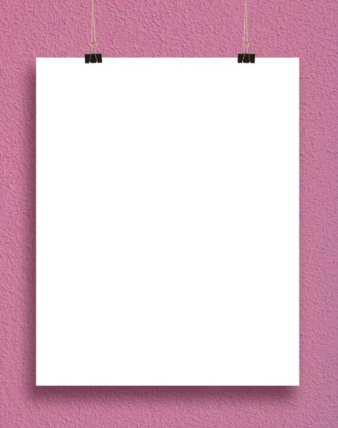 Paper card on a pink wall. — Stock Photo, Image