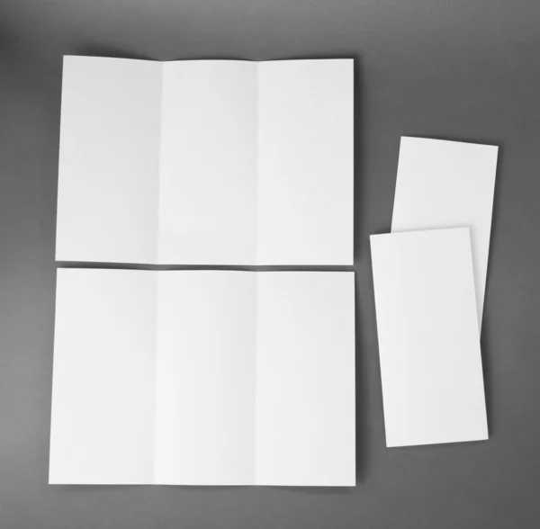 Blank white folding paper flyer — Stock Photo, Image