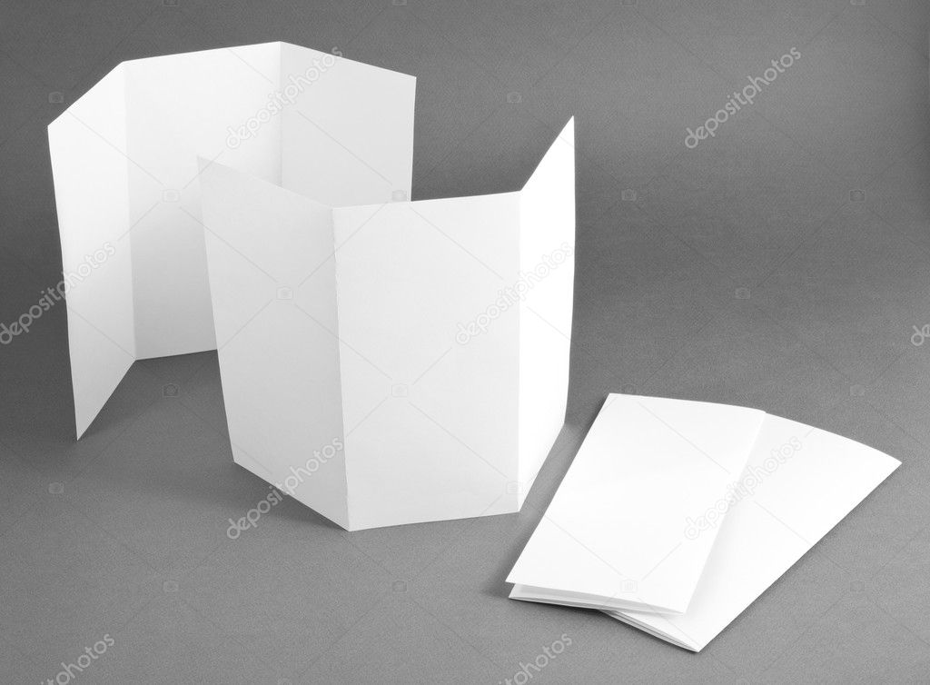 Blank white folding paper flyer Stock Photo by ©fontgraf 44835915