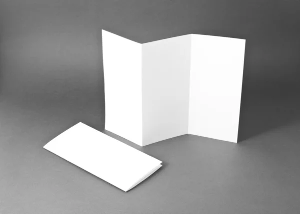 Blank white folding paper flyer — Stock Photo, Image