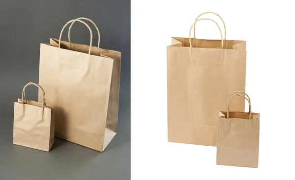 Empty Shopping Bag from craft paper — Stock Photo, Image