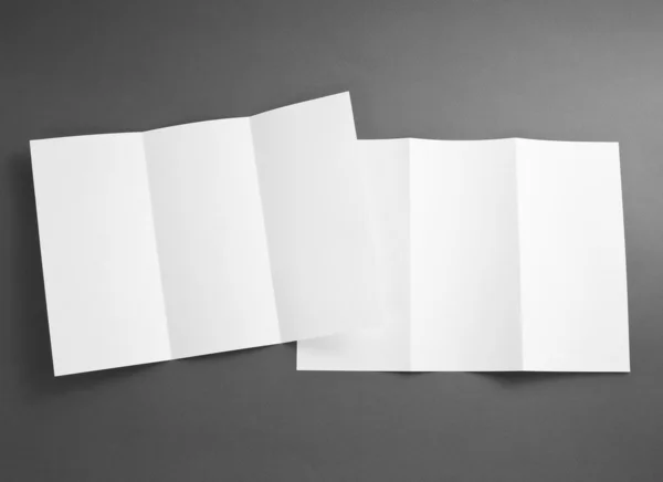 Blank white folding paper flyer — Stock Photo, Image