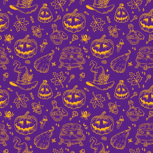 Halloween Doodles Set Decoration Halloween Occult — Stock Vector