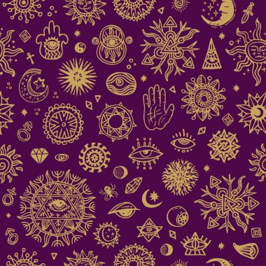 Çeşitli okült sembollerin koleksiyonu