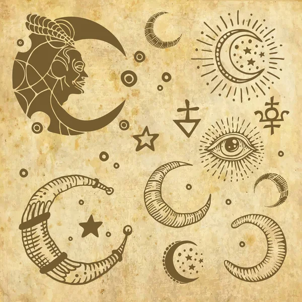 手描きの太陽のシンボルのイラスト — ストックベクタ