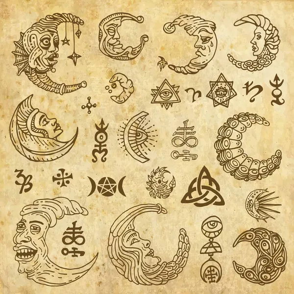 Banner Mágico Para Astrologia Magia Adivinhação — Vetor de Stock