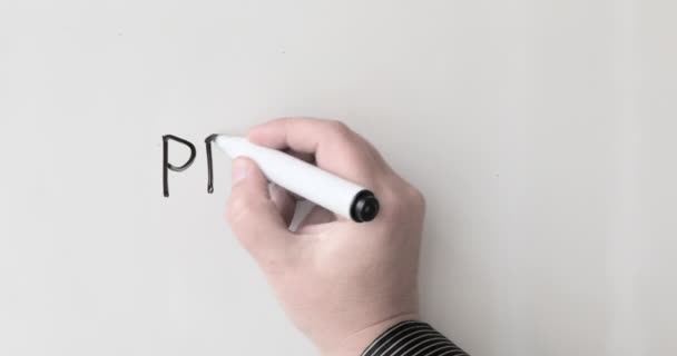 Mão Escrevendo Palavra Progress Quadro Branco — Vídeo de Stock