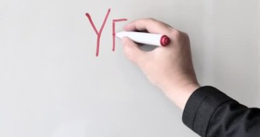 Evet kelimelerini el yazısıyla yazmak! Beyaz tahtada yapabilirsin.