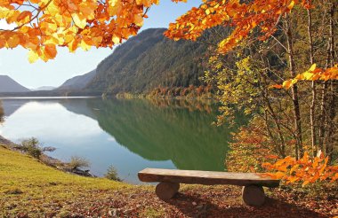 bavarian lake sylvenstein in autumn clipart