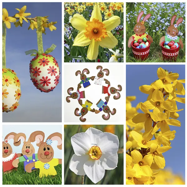 Easter Collage of seven pictures — Stock Photo, Image