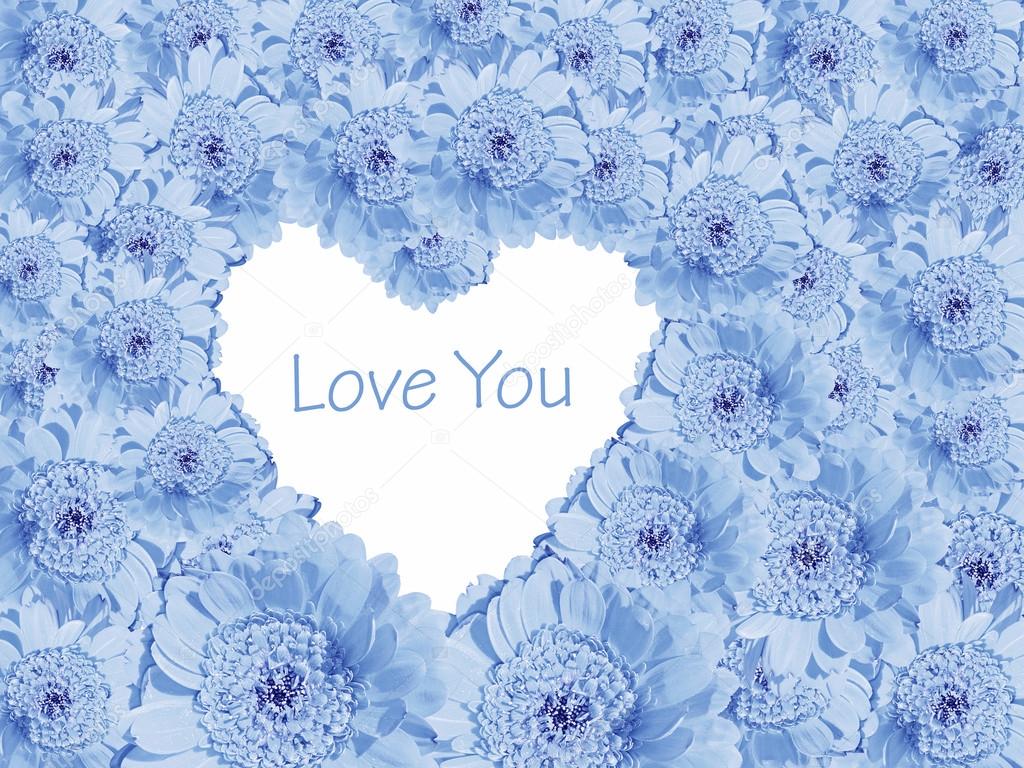 Blue Daisy Background With Love Heart Stock Photo By C Susazoom
