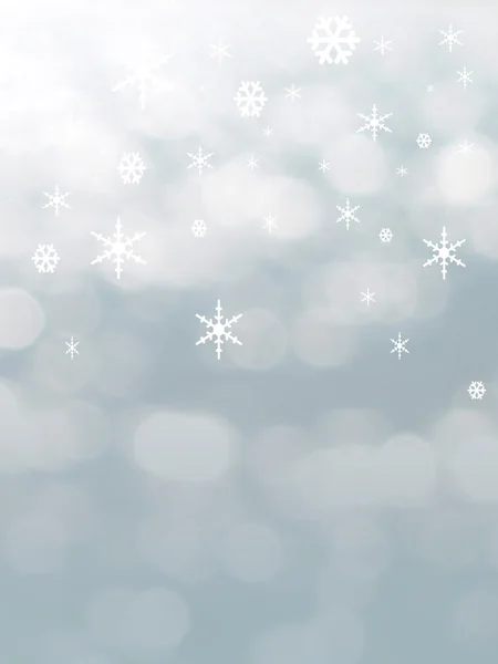 Light grey abstract Christmas background with white snowflakes — Stock Photo, Image