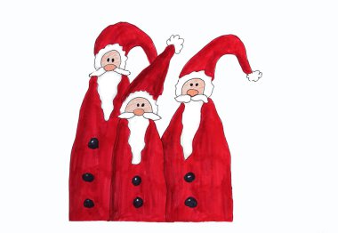 Üç santa claus, çocuk boyama