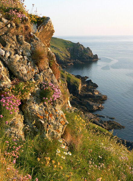 Picturesque landscape of mullion cove, cornwall, south england