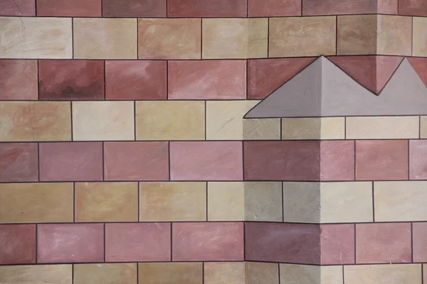 Mur peint avec blocs rectangle, fond architectural — Photo