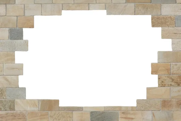 Кирпичная стена из натуральных камней, с копировальным пространством — стоковое фото