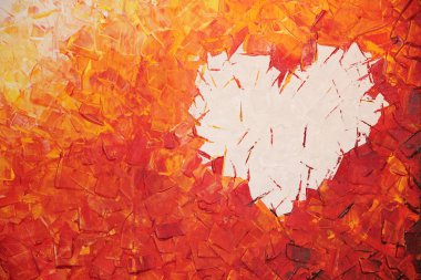 Heart on fire, acrylic painting clipart