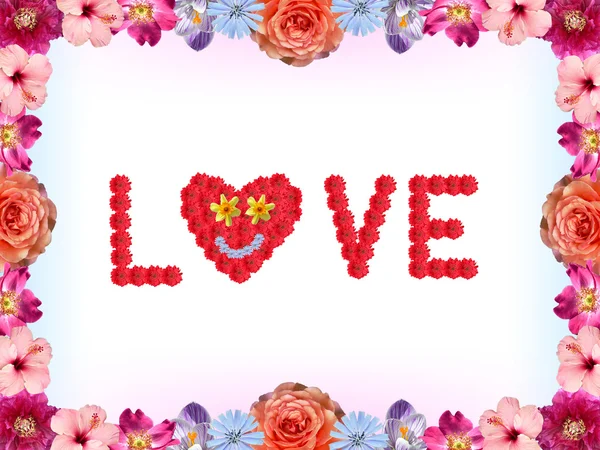 Floral valentines card - love — Stock Photo, Image