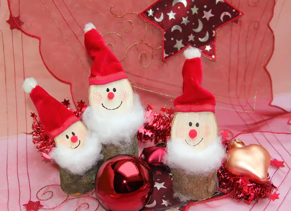 Décoration de Noël avec trois gnomes — Photo