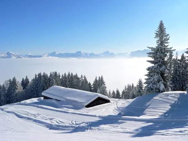 Picturesque winter landscape in the austrian alps — Stock Photo, Image