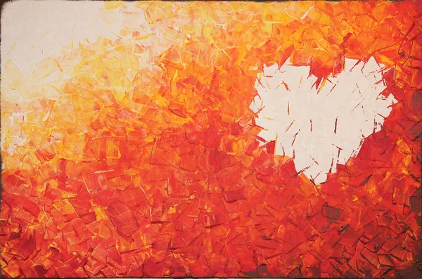 Coração em chamas, pintura acrílica — Fotografia de Stock