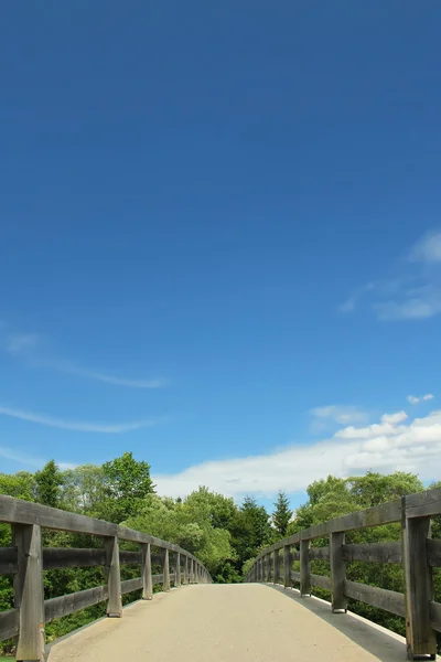 Passerelle en bois, vue d'en bas — Photo