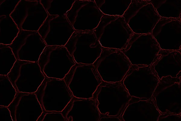 Dark background with red honeycomb pattern — Stock Photo, Image